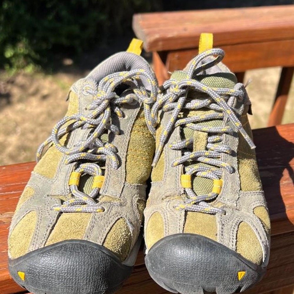 Keen Ambler Trail Women 5 Hiking Shoes Olive Green Grey Yellow